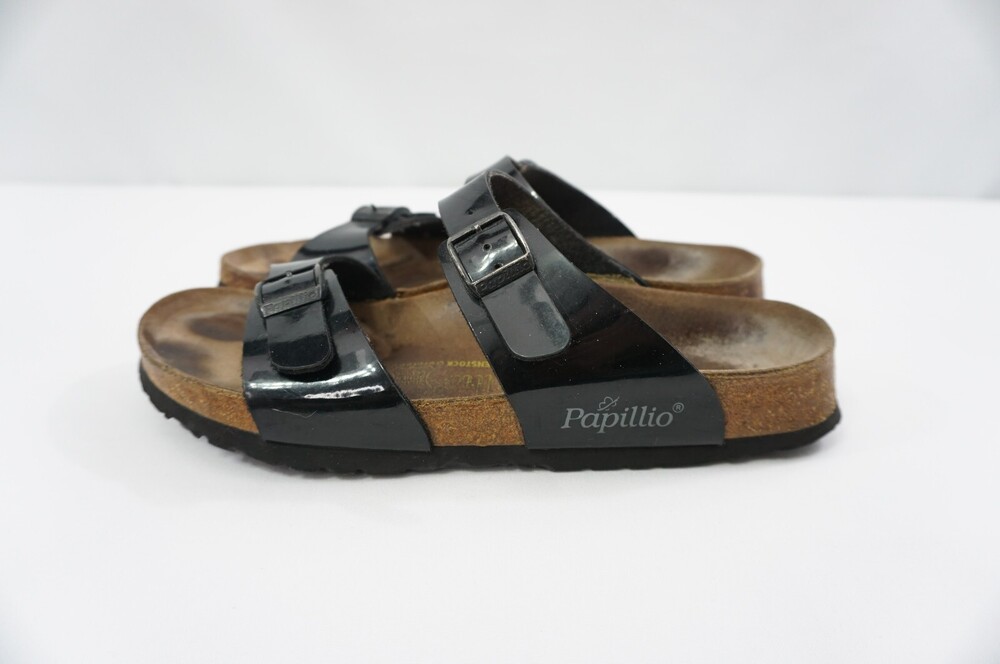 Birkenstock Papillio Arizona Slide Sandals Women 9/EU 40 Black synthetic 2 strap